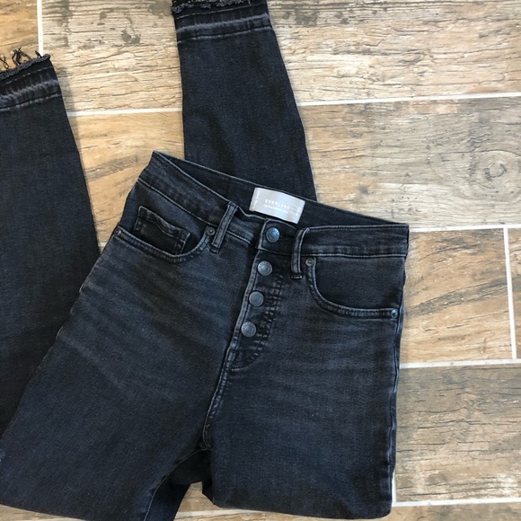 Everlane Denim - Everlane Black Button Fly High Rise Skinny Jeans